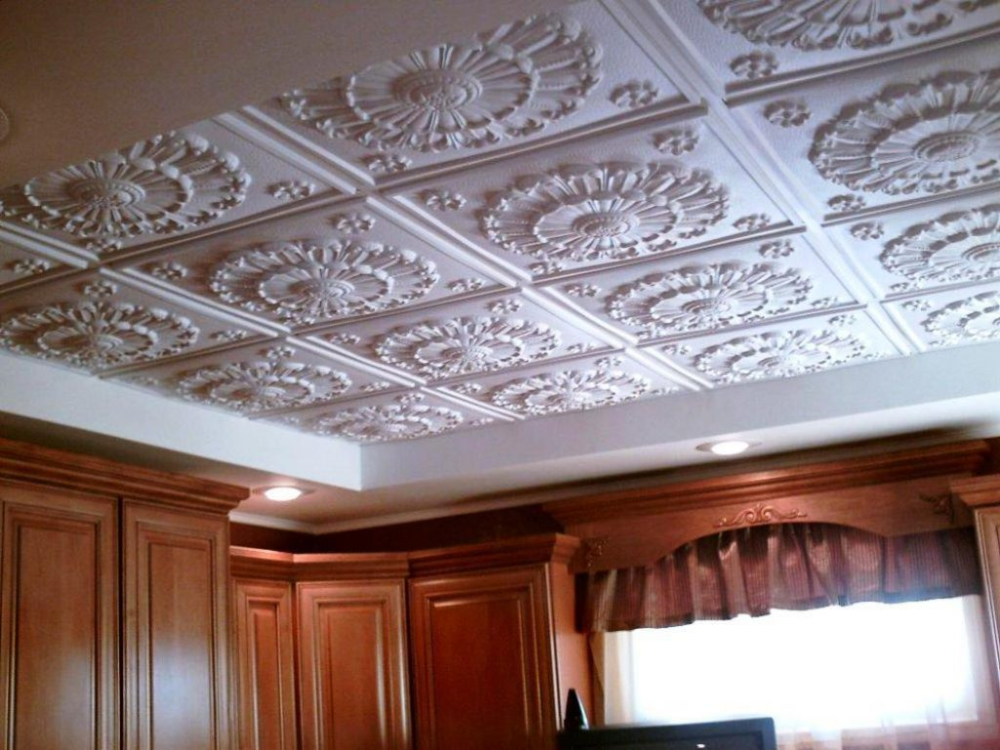 Decorative drop ceiling tiles