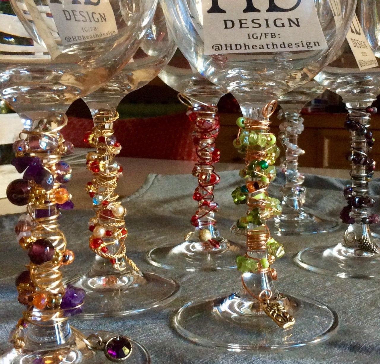 Decorative wine glasses