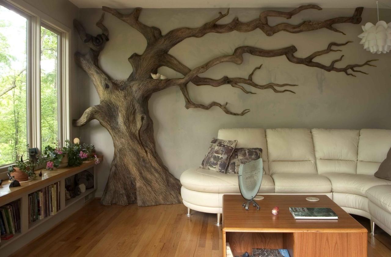 Tree wall oak live metal wood custom carved made large ideas collection decors