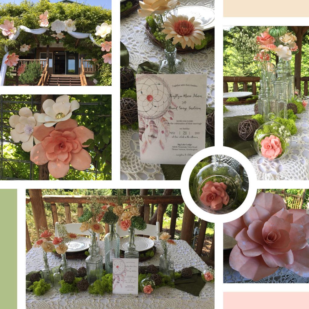 Boho lake weddin decor